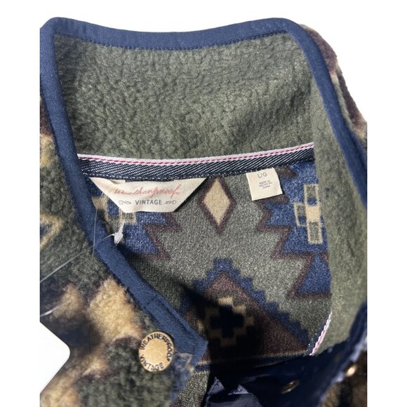 Weatherproof Vintage Sweater Women Large Fleece Pullover Jacket Aztec Pattern - Picture 5 of 8